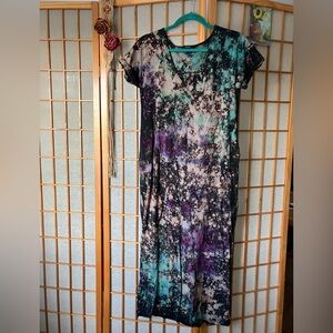 Handmade Tie Dye! Small 100% Cotton Multicolor T-Shirt Maxi Dress